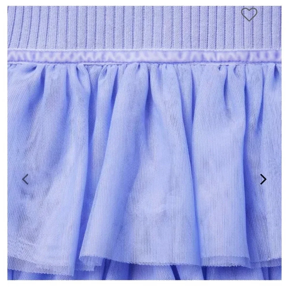 Janie‎ and Jack Purple Tiered Tulle Dress Girls 5 NEW w/ Tags Ribbed Long Sleeve